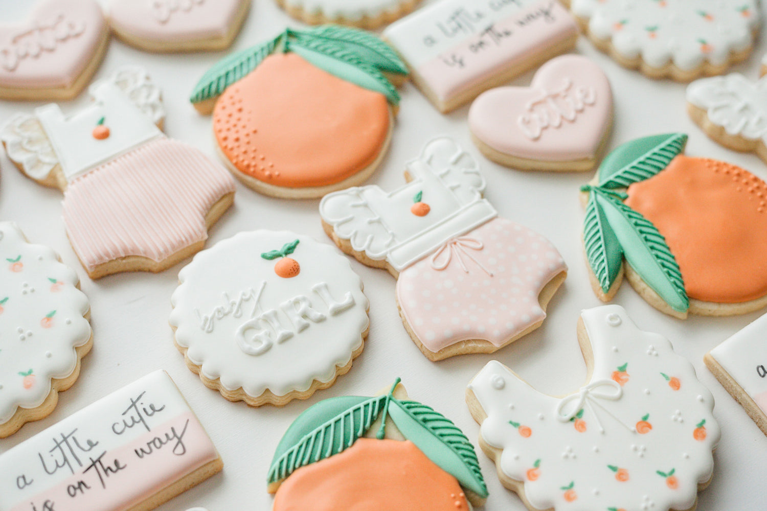 Cutie is on the way baby shower cookies